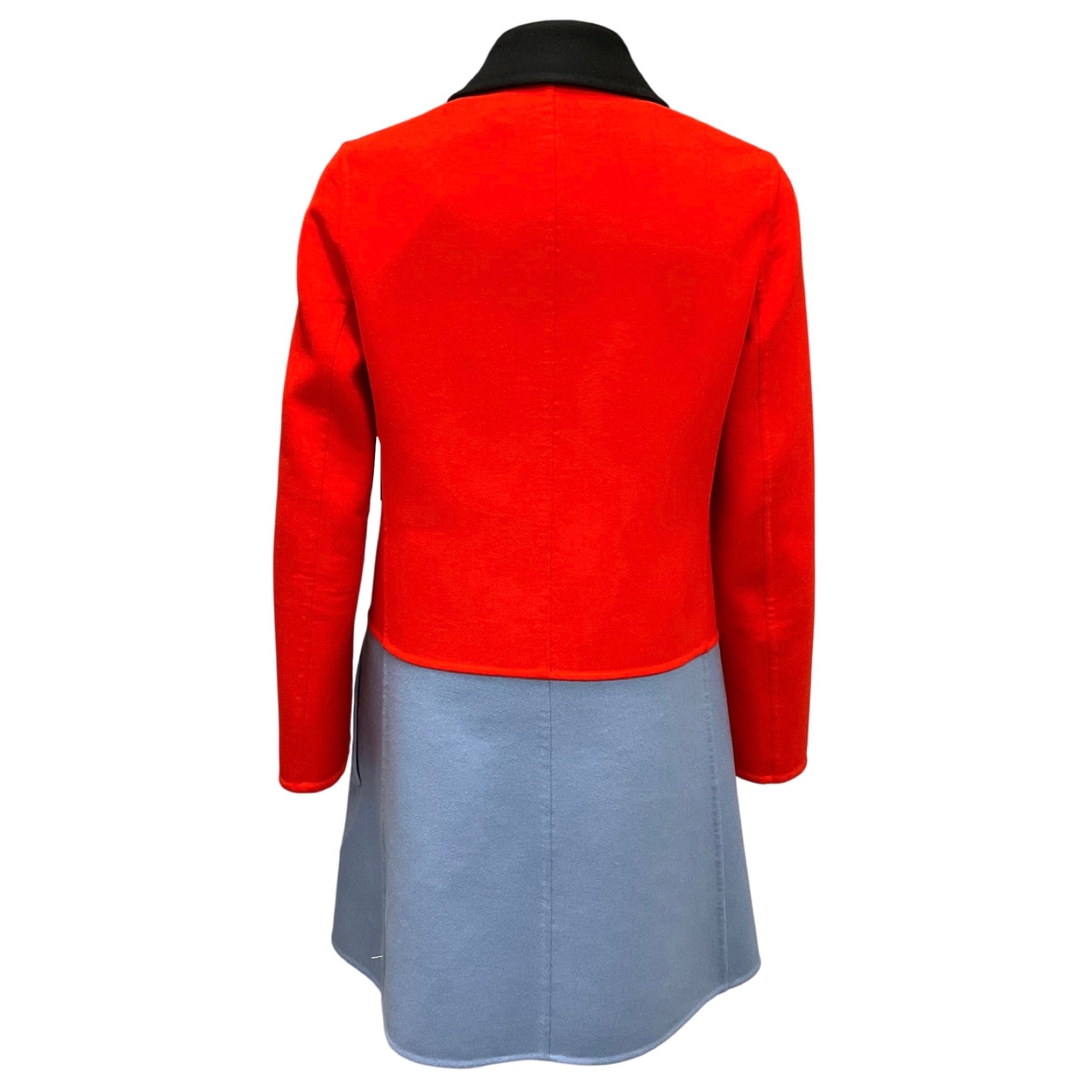 Christian Dior Bright Orange / Light Blue Double Face Fantaisie Coat