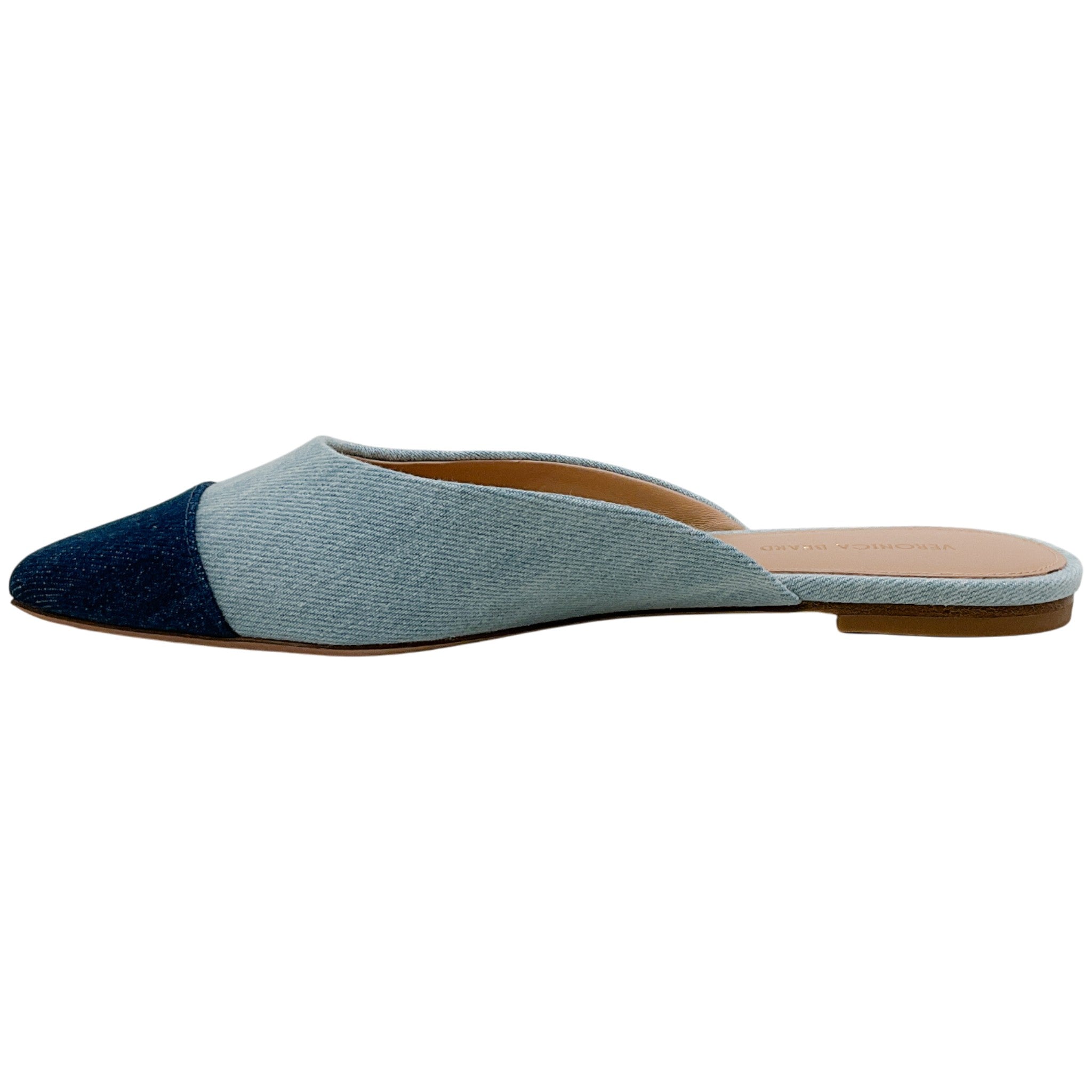 Veronica Beard Two Tone Denim Slide Mules