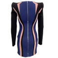 Load image into Gallery viewer, Mugler Blue / Black Strong Shoulder Body Con Dress
