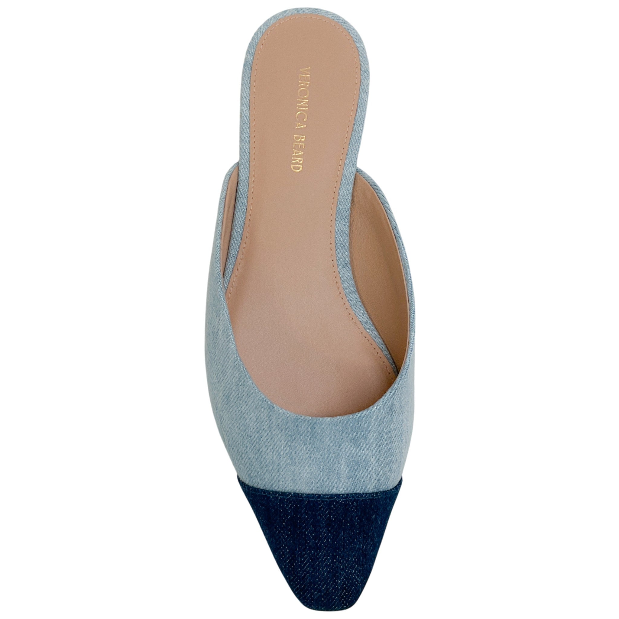 Veronica Beard Two Tone Denim Slide Mules