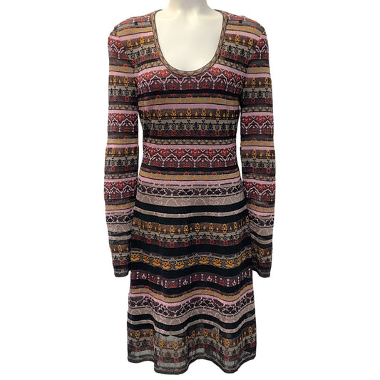 M Missoni Burgundy / Pink Striped Knit Dress
