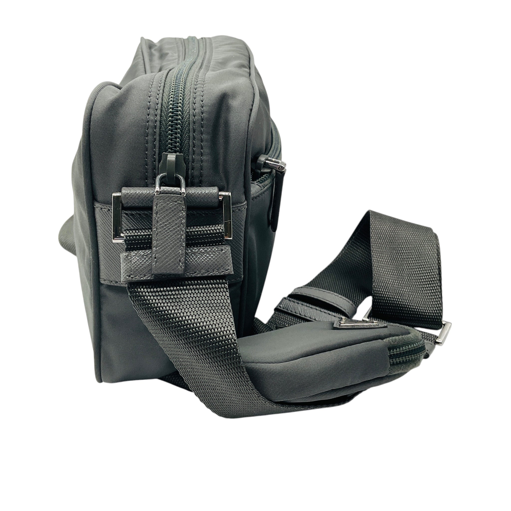 Prada Grey Re-Nylon Shoulder Bag with Pouch