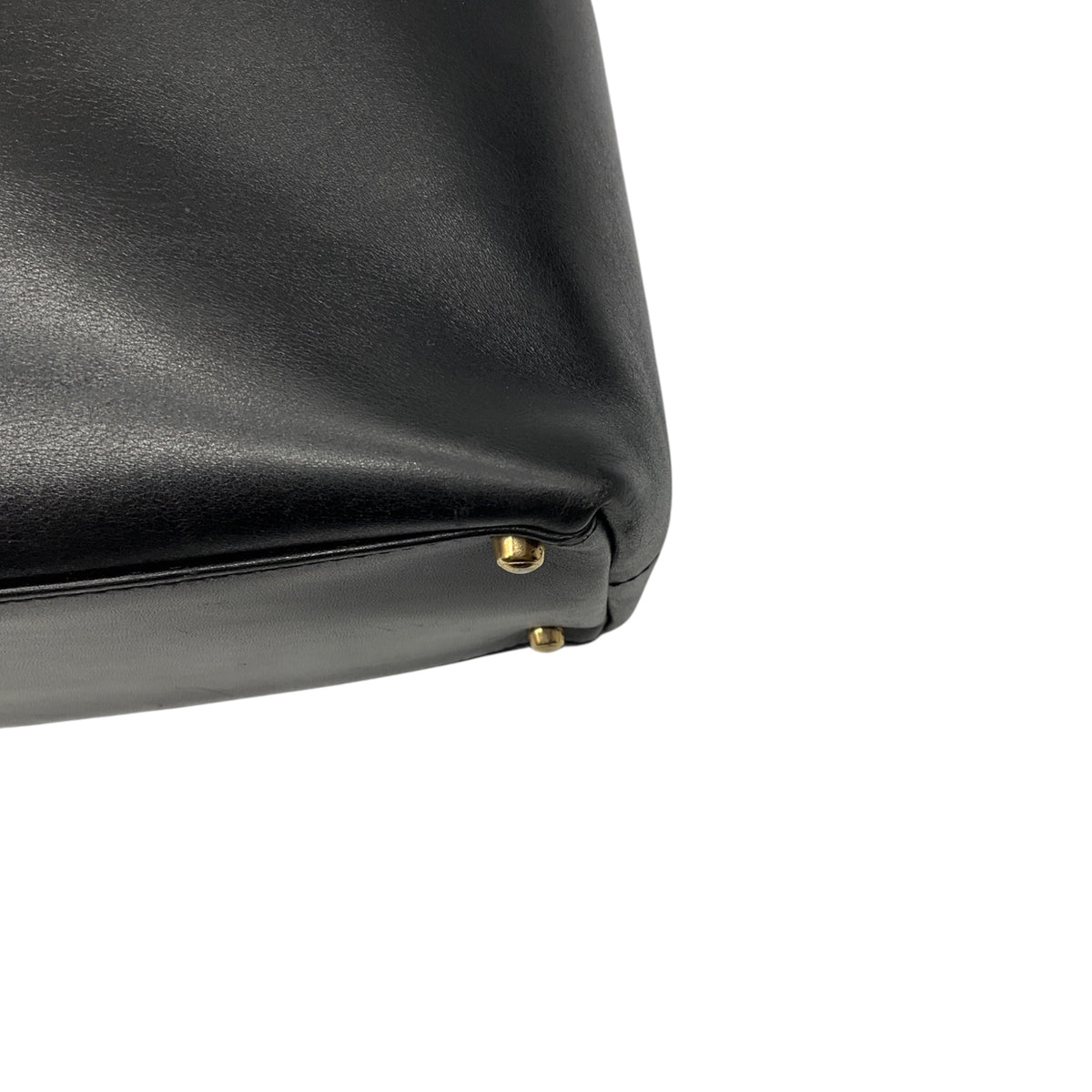Gucci Vintage Black Leather Bamboo Handle Tote Handbag