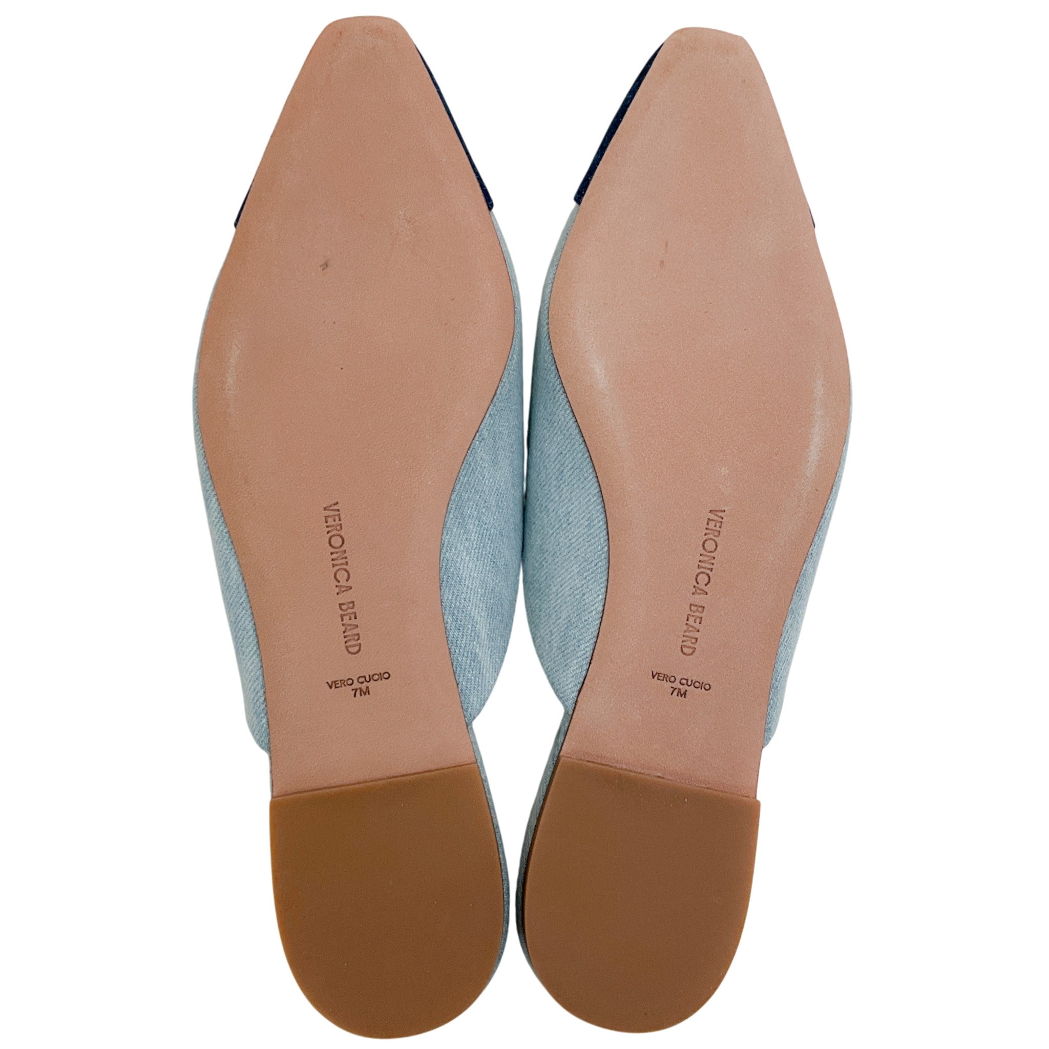 Veronica Beard Two Tone Denim Slide Mules