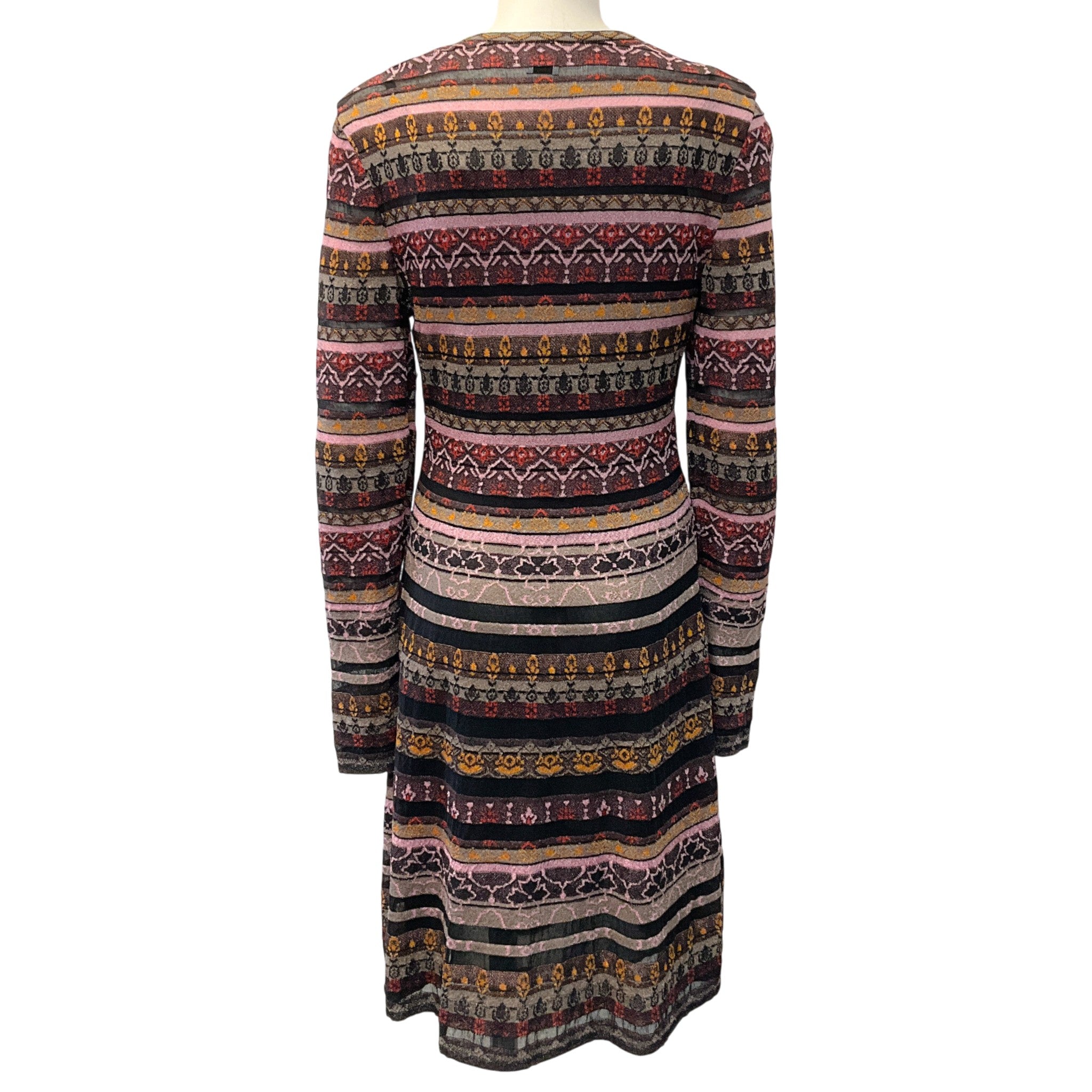 M Missoni Burgundy / Pink Striped Knit Dress