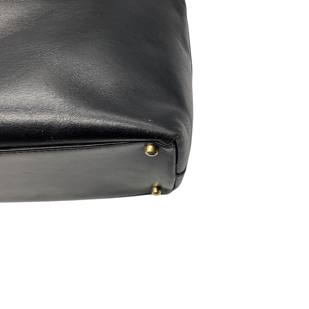 Gucci Vintage Black Leather Bamboo Handle Tote Handbag
