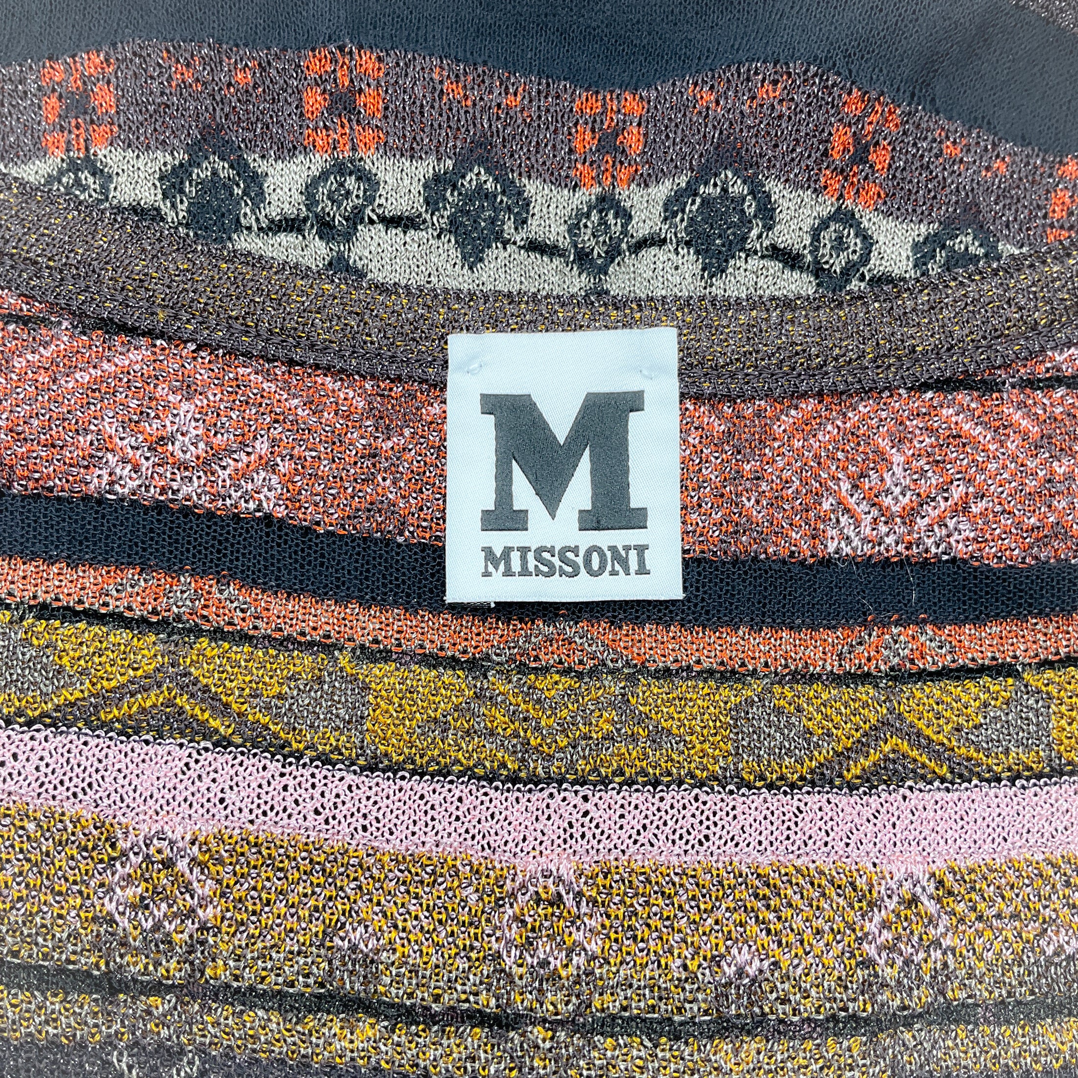 M Missoni Burgundy / Pink Striped Knit Dress