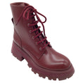 Load image into Gallery viewer, Alexander McQueen Burgundy Lace-Up Leather Boots
