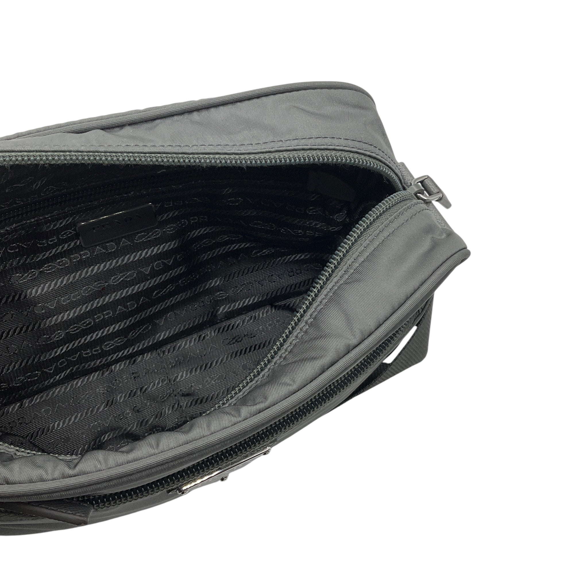 Prada Grey Re-Nylon Shoulder Bag with Pouch