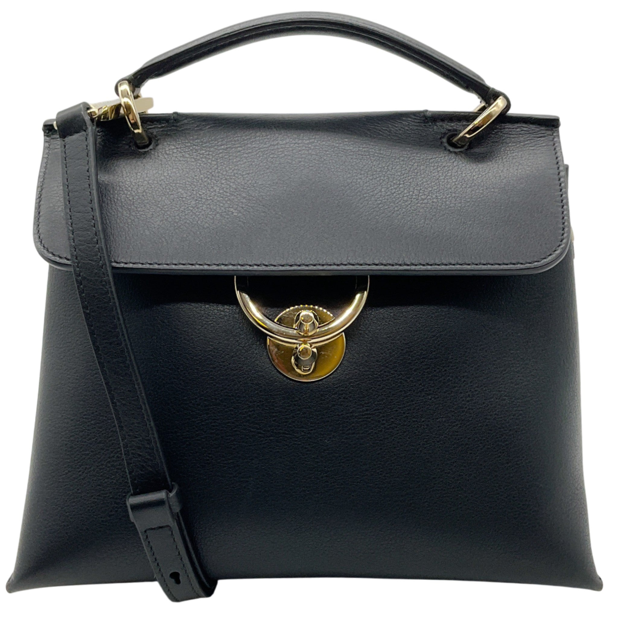 Salvatore Ferragamo Black Leather Jet Set Bag with Strap
