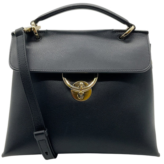 Salvatore Ferragamo Black Leather Jet Set Bag with Strap
