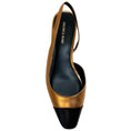 Load image into Gallery viewer, Veronica Beard Copper / Black Leather Cecile Slingback Pumps

