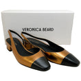 Load image into Gallery viewer, Veronica Beard Copper / Black Leather Cecile Slingback Pumps
