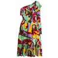 Load image into Gallery viewer, La DoubleJ Multicolor Meraviglia Print One Shoulder Velvet Boogie Dress
