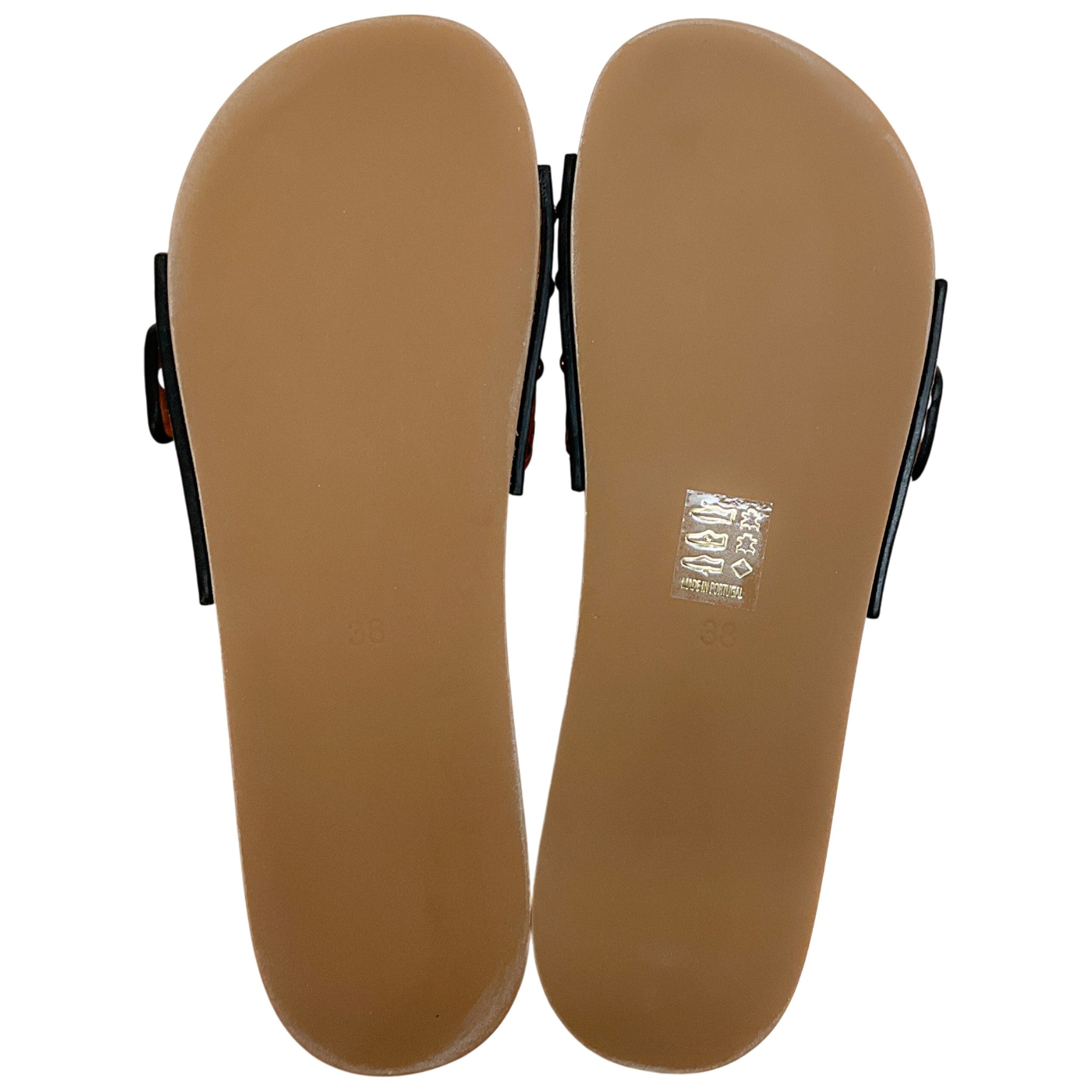 Isabel Marant Natural Leather Jaso Eyelet Grommet Wood Slide Sandals