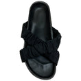 Load image into Gallery viewer, Staud Black Ruched Crisscross Michel Slide Sandals
