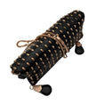 Load image into Gallery viewer, Thomas Wylde Black Day of the Dead Punk Leather Rose Gold Skull Stud Clutch Bag
