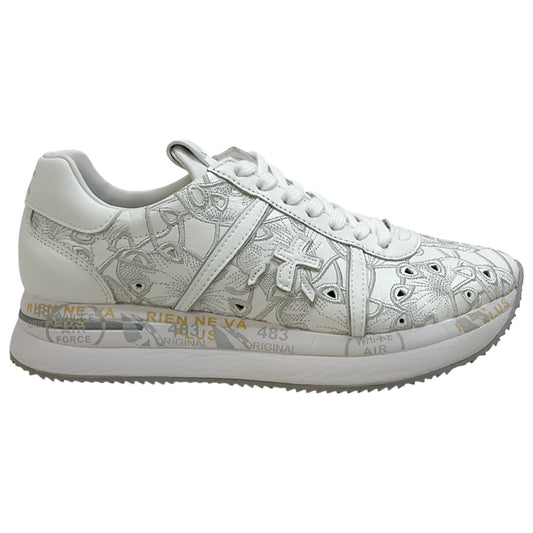 Premiata White Leather Eyelet Conny Sneakers