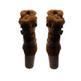 Load image into Gallery viewer, Gianvito Rossi Cognac Brown Noah 85 Suede Texas Shearling Lined Boot

