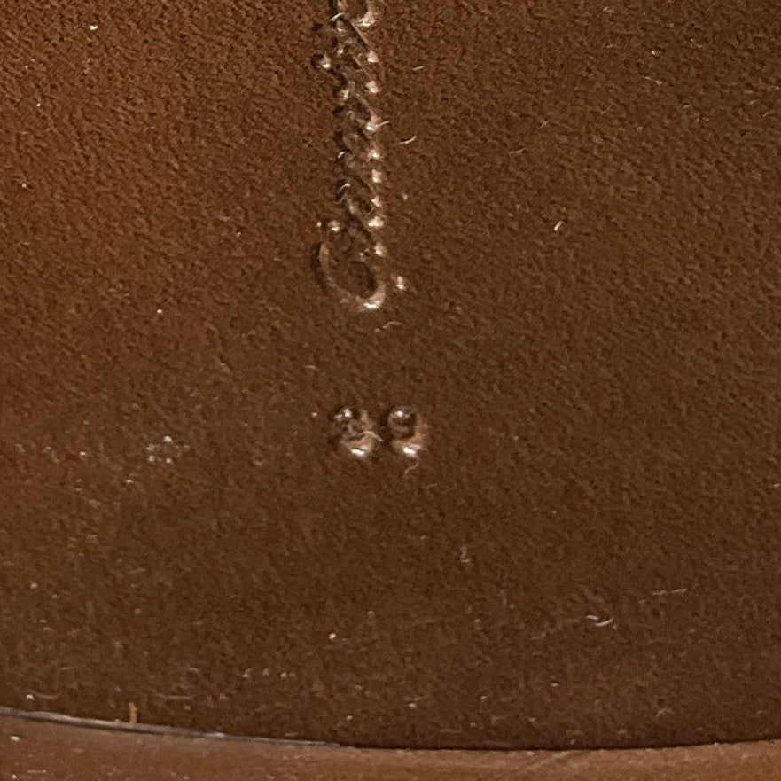 Gianvito Rossi Cognac Brown Noah 85 Suede Texas Shearling Lined Boot