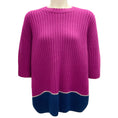 Load image into Gallery viewer, Dries Van Noten Magenta / Navy Blue Wool and Cashmere Knit Sweater
