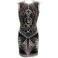 Load image into Gallery viewer, Balmain Black Velvet Sleeveless Body Con Dress with Crystal Embellishments
