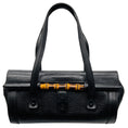 Load image into Gallery viewer, Gucci Black Leather Bamboo Bullet Shoulder Bag
