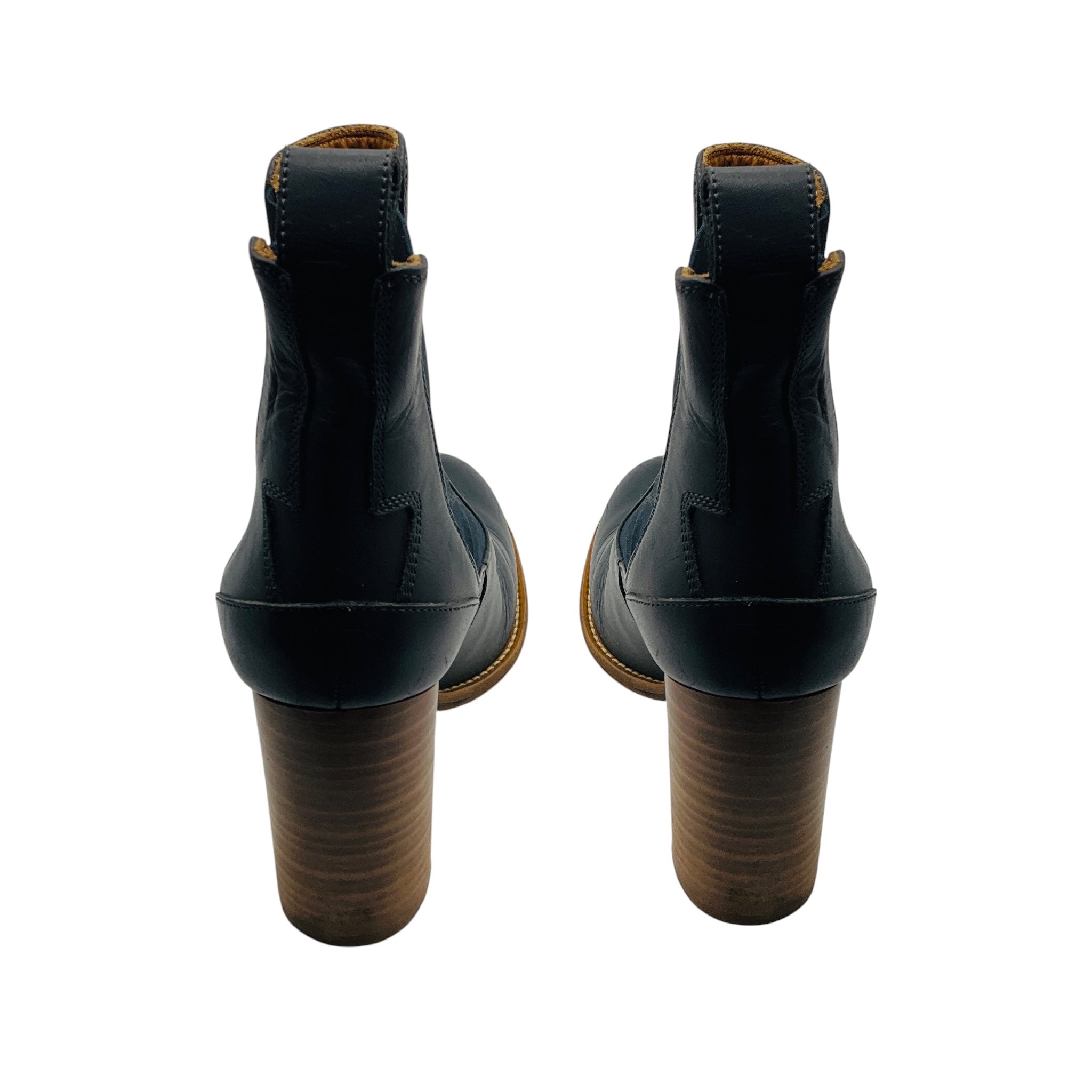 Chloe Dark Grey Leather Pull On Ankle Booties