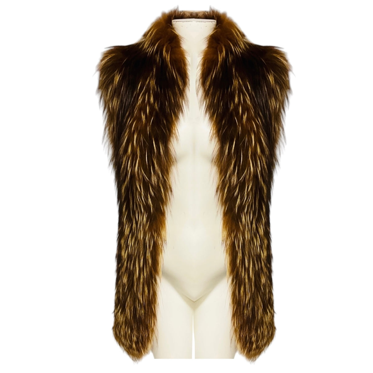 Gucci Brown Fox Fur and Wool Knit Vest