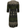 Load image into Gallery viewer, Oscar de la Renta Olive / Black Raffia and Sequin Embellished 3/4 Sleeve Coat
