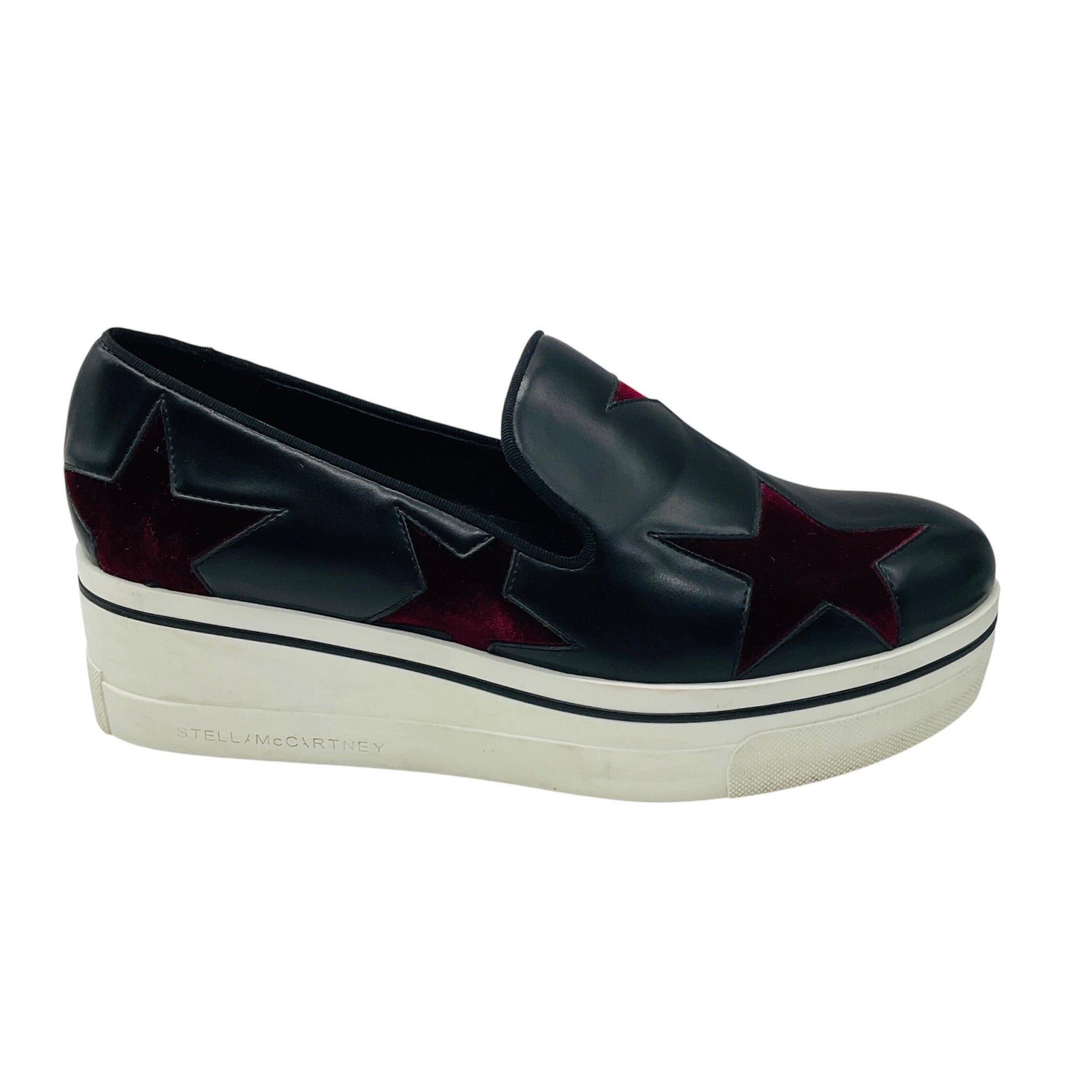 Stella McCartney Black / Burgundy Binx Star Platform Shoes