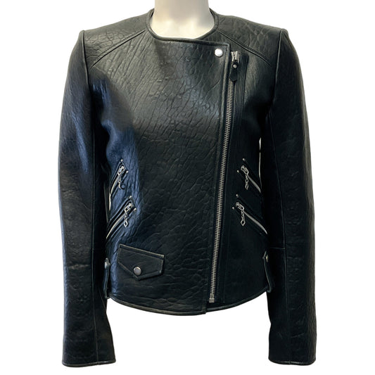Isabel Marant Etoile Textured Leather Kankara Moto Jacket
