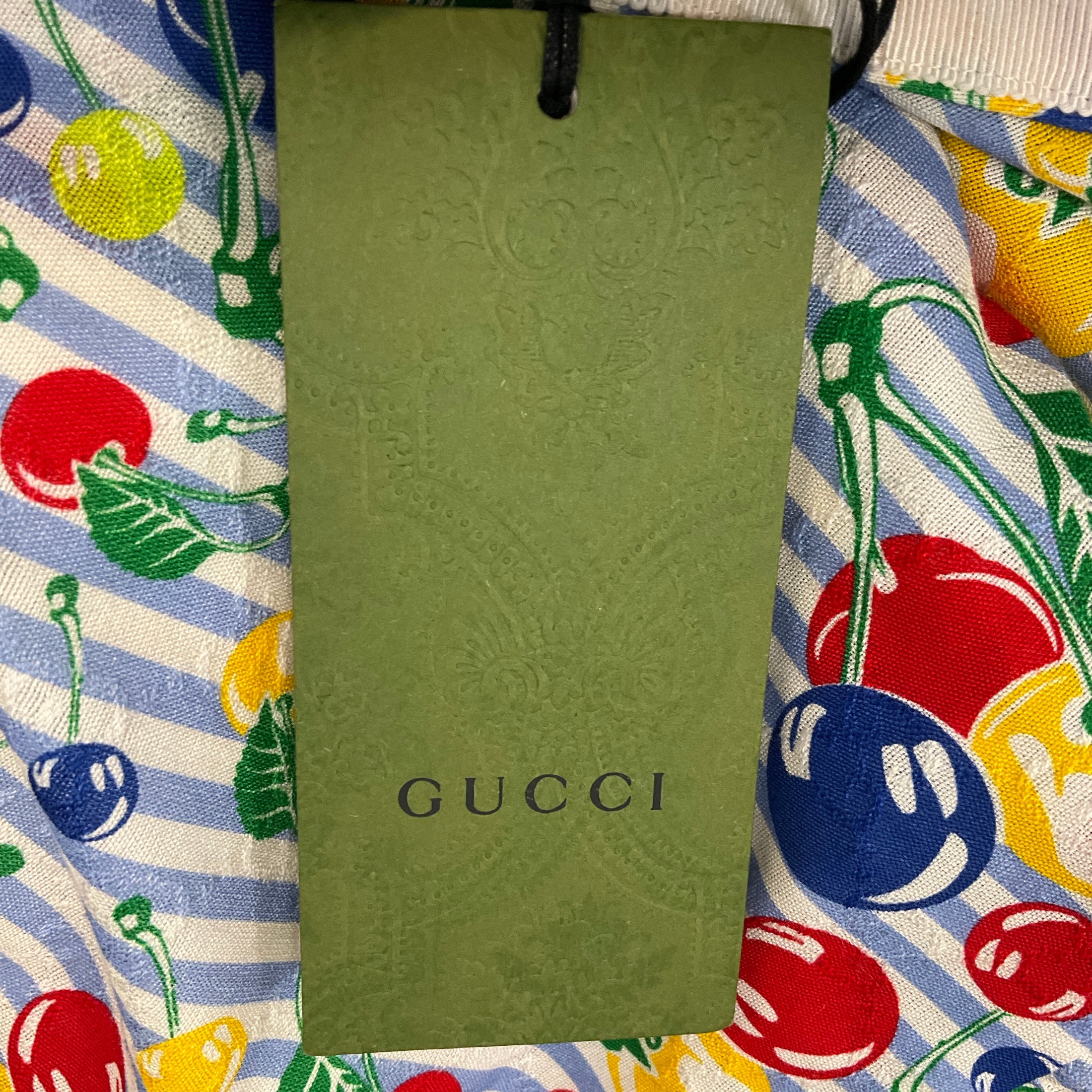Gucci Ivory / Azure Multi Cherries Party Print Shorts