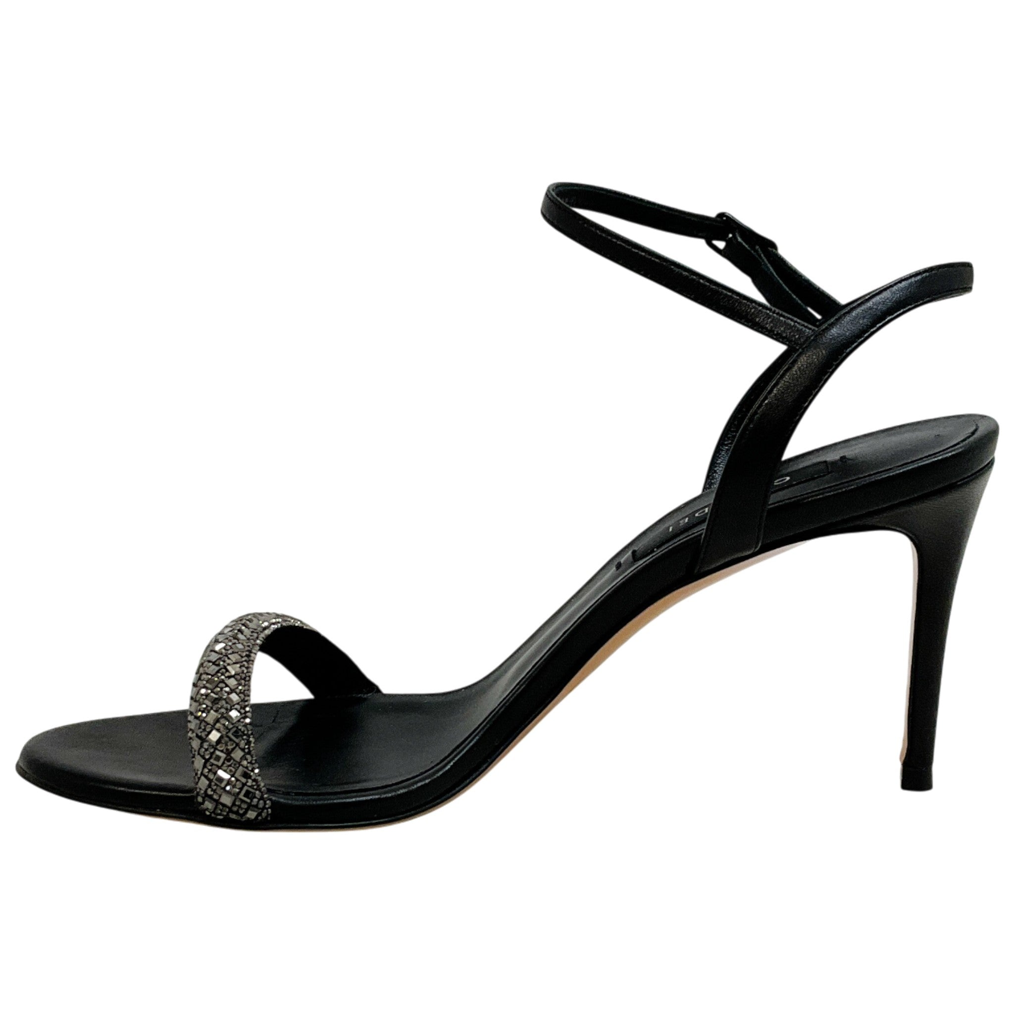 Casadei Black Rhinestone Embellished Stratosphere Sandals