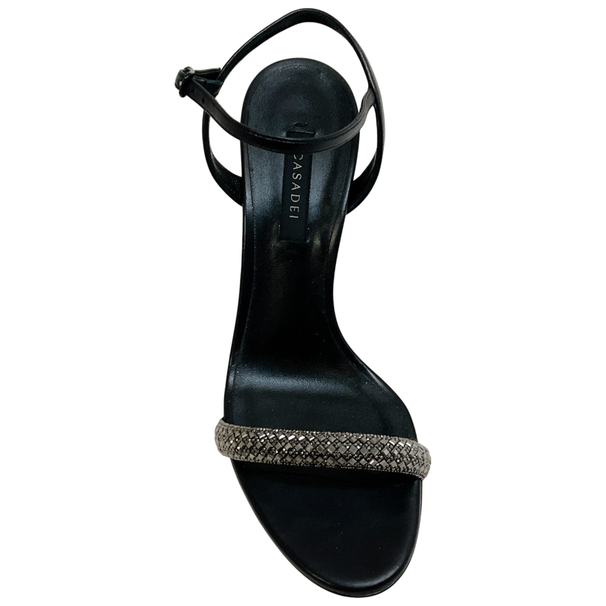 Casadei Black Rhinestone Embellished Stratosphere Sandals