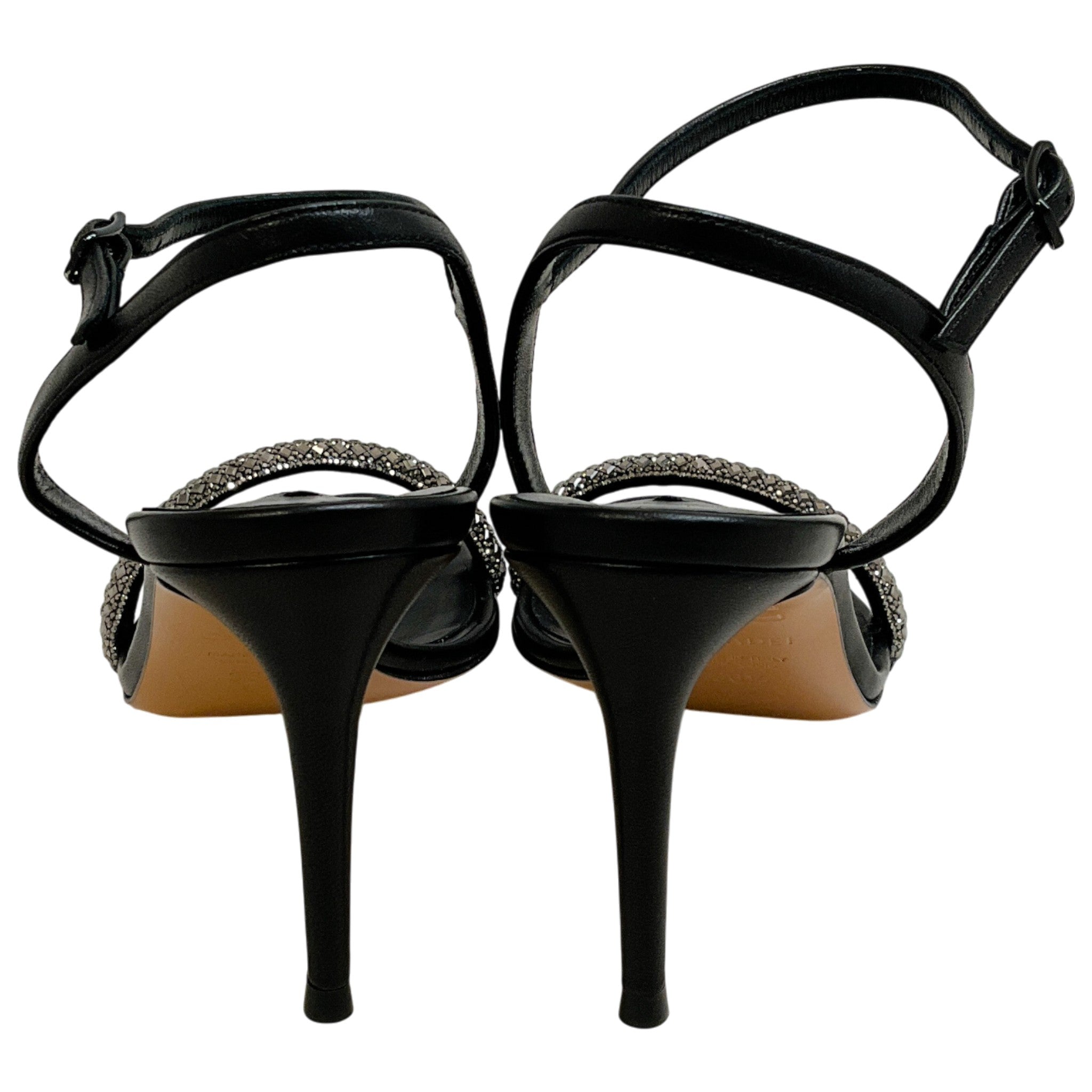 Casadei Black Rhinestone Embellished Stratosphere Sandals