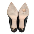Load image into Gallery viewer, Malone Souliers Black Fold Over Booties with Crystal Embellishments
