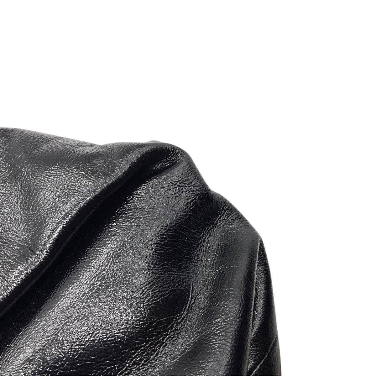 Malej Black Textured Patent Leather Ashiya Handbag