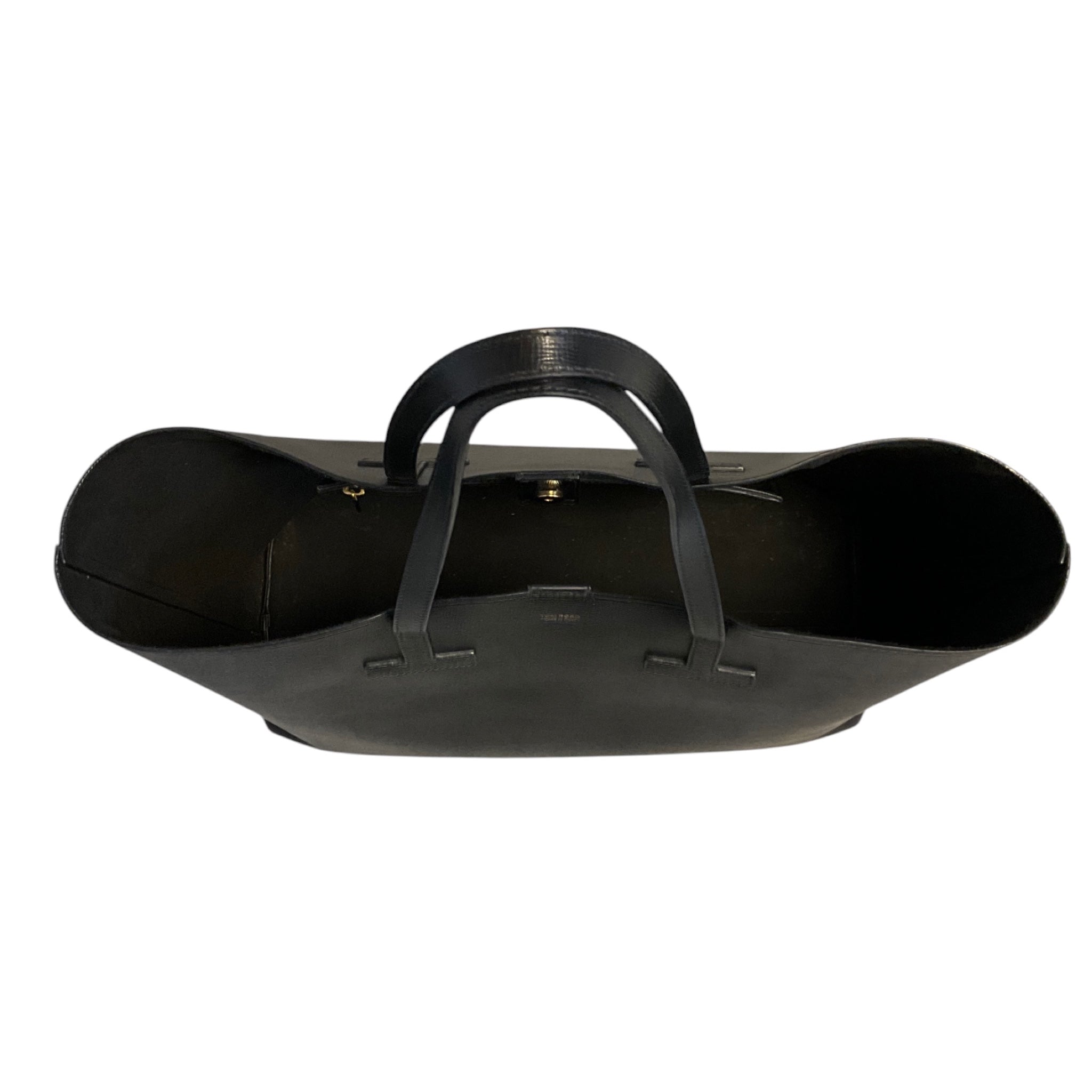 Tom Ford Black Saffiano Leather T Tote Bag