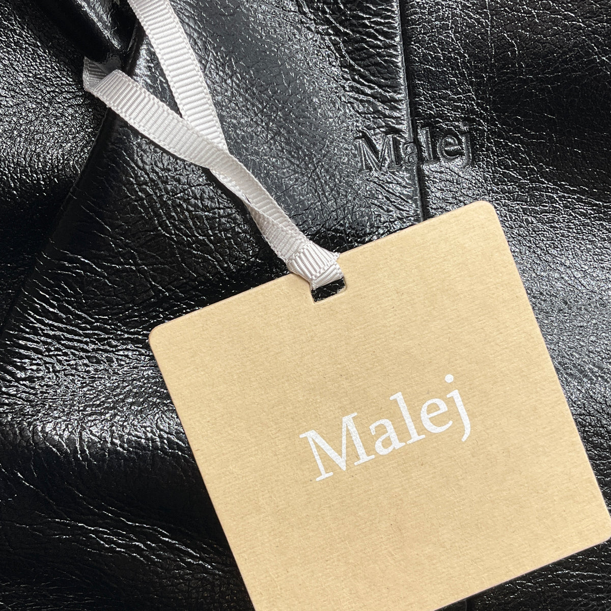Malej Black Textured Patent Leather Ashiya Handbag