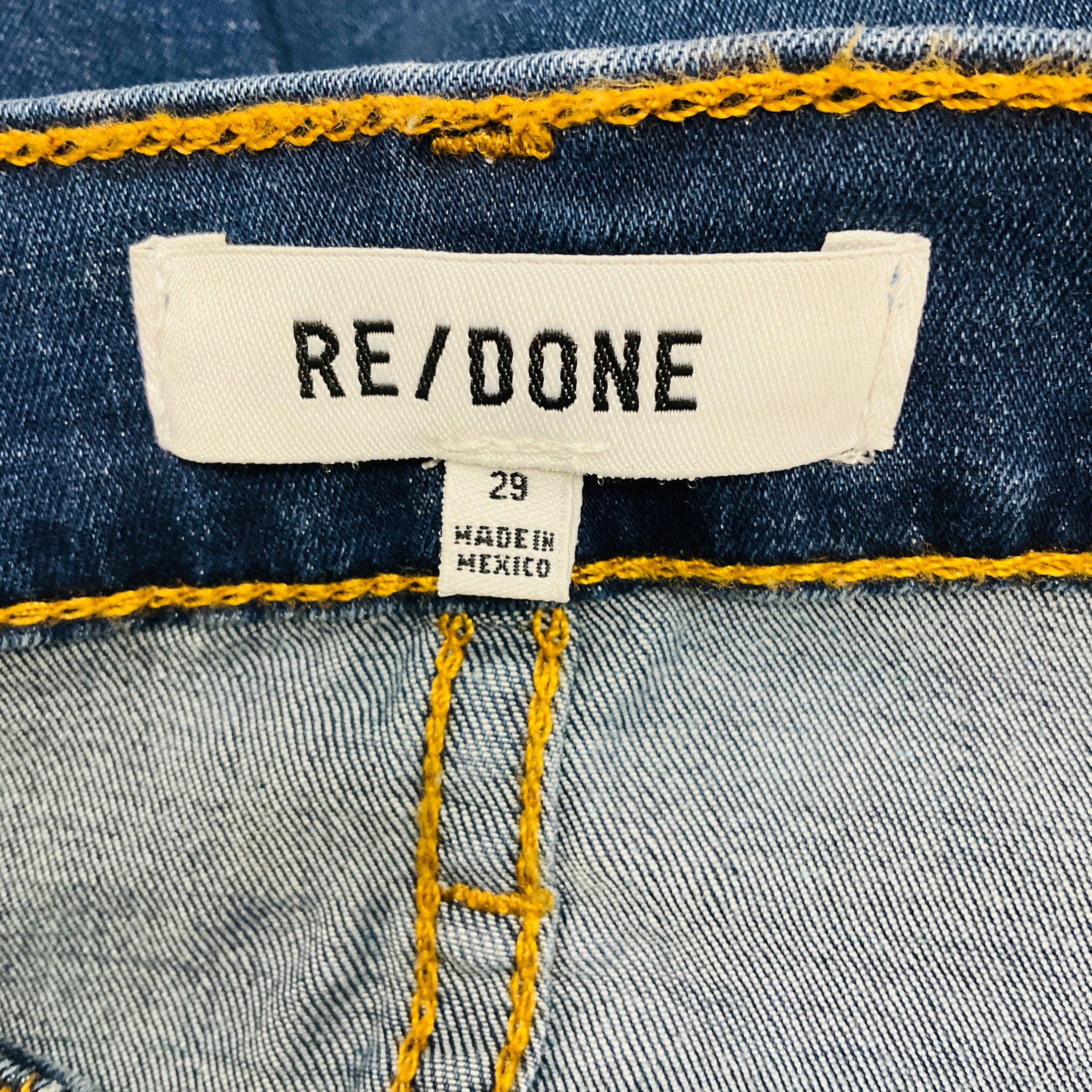 Re/Done Deep Faded Blue 90s High Rise Loose Jeans