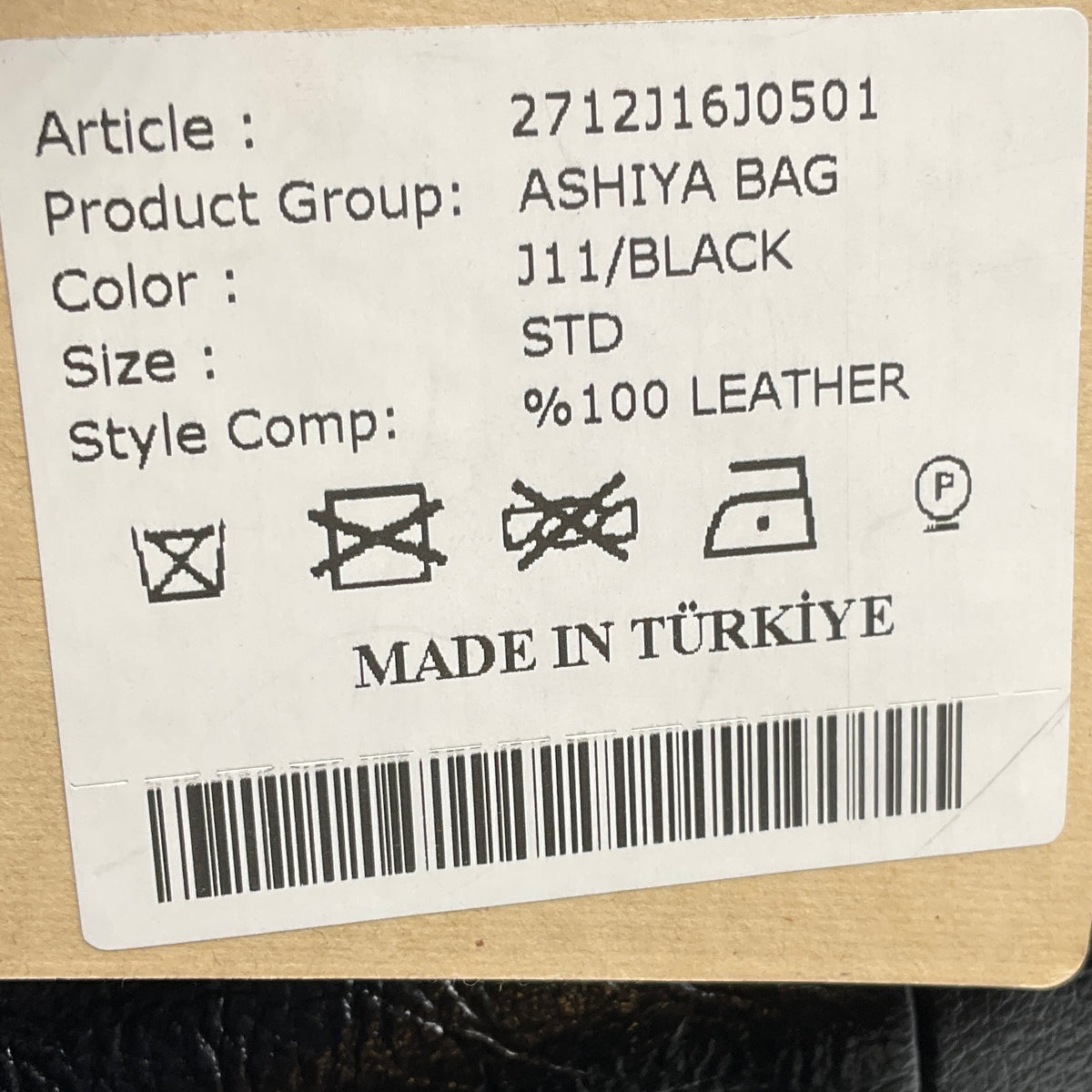 Malej Black Textured Patent Leather Ashiya Handbag