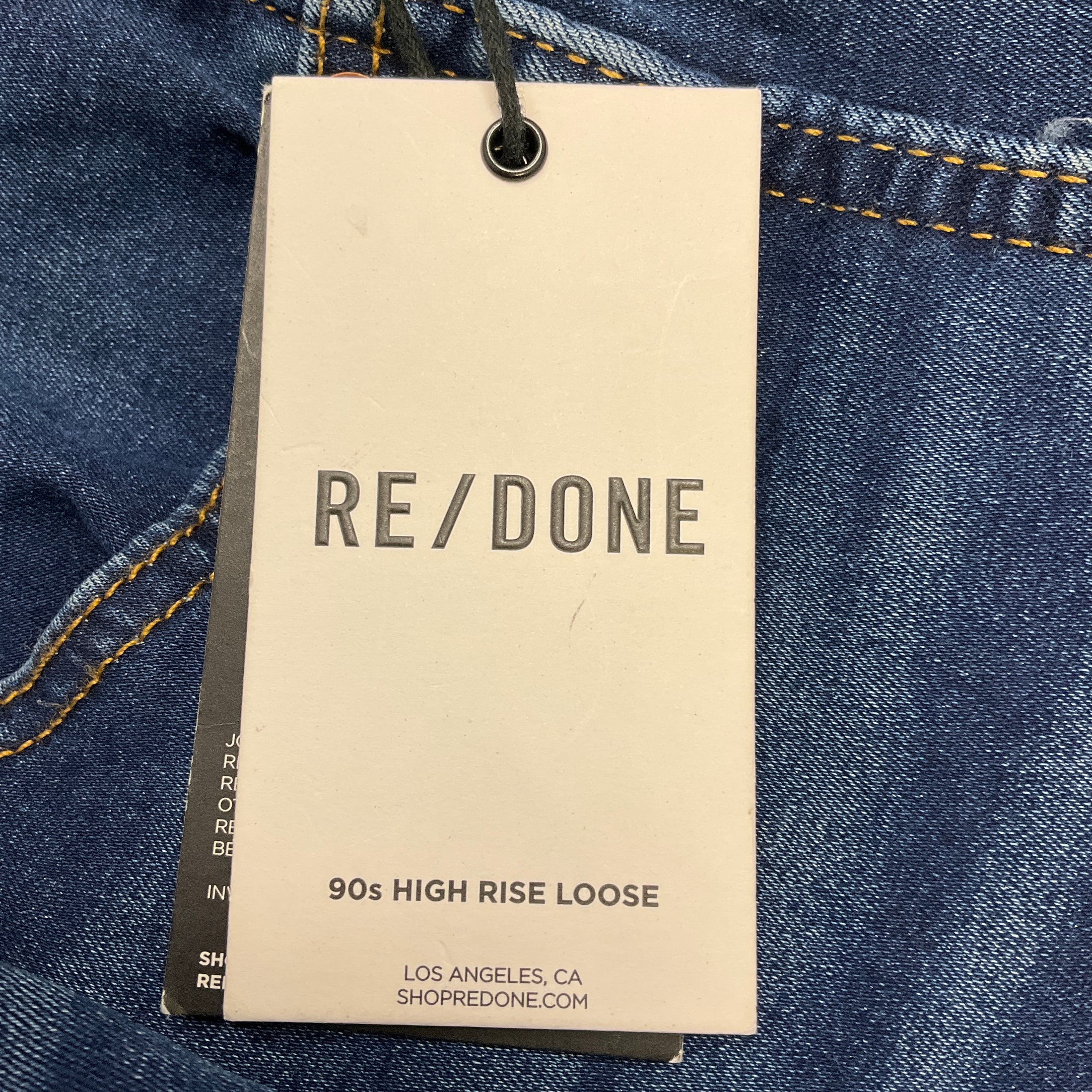 Re/Done Deep Faded Blue 90s High Rise Loose Jeans