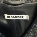 Load image into Gallery viewer, Jil Sander Black Multi Speckled Wool Coat with Sheer Silk Chiffon Hem
