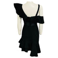 Load image into Gallery viewer, Proenza Schouler Black Ruffled Crepe Asymmetric Cocktail Dress
