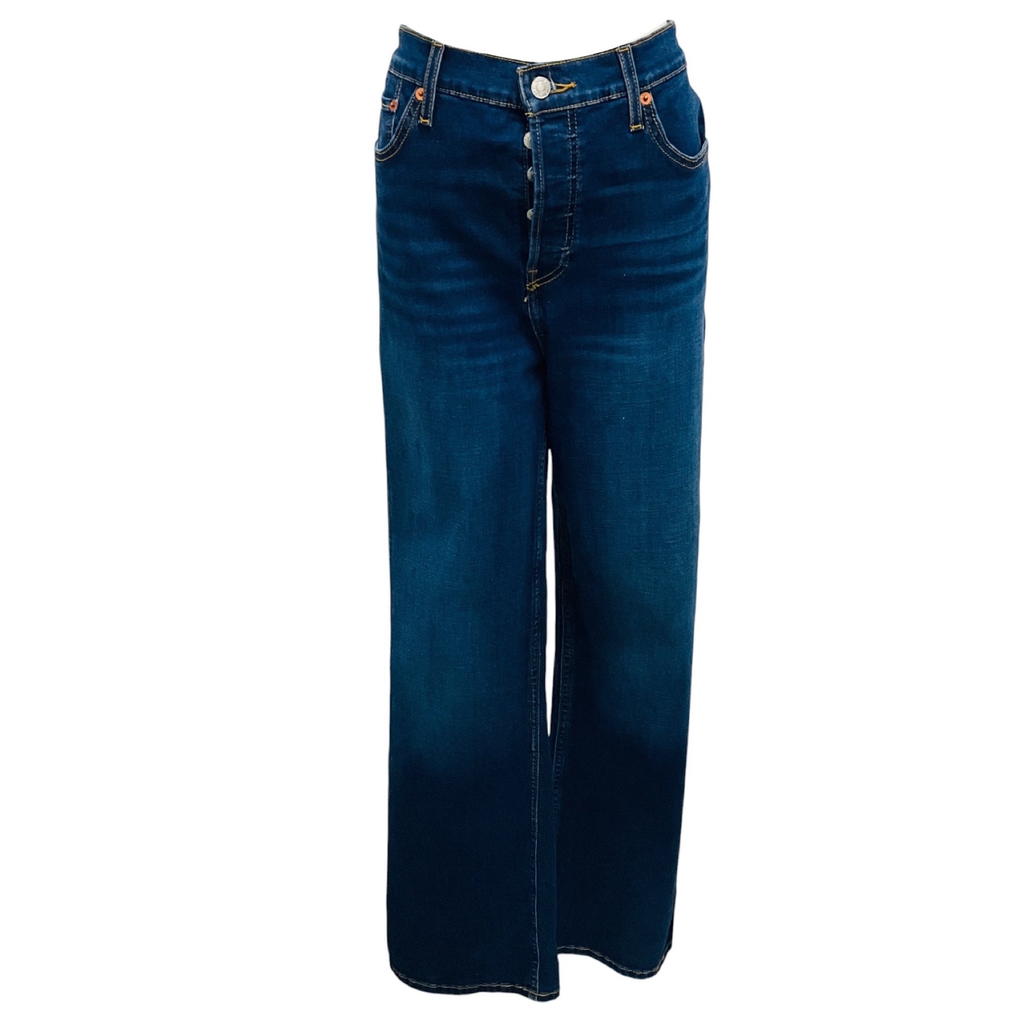 Re/Done Deep Faded Blue 90s High Rise Loose Jeans