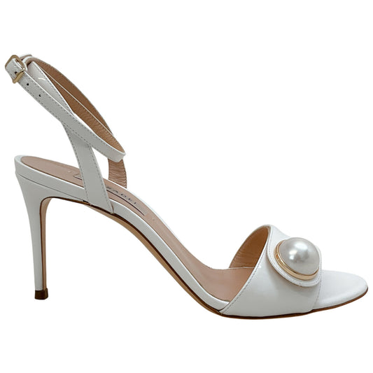 Casadei White Patent Leather Tiffany Bianco Sandals