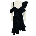 Load image into Gallery viewer, Proenza Schouler Black Ruffled Crepe Asymmetric Cocktail Dress
