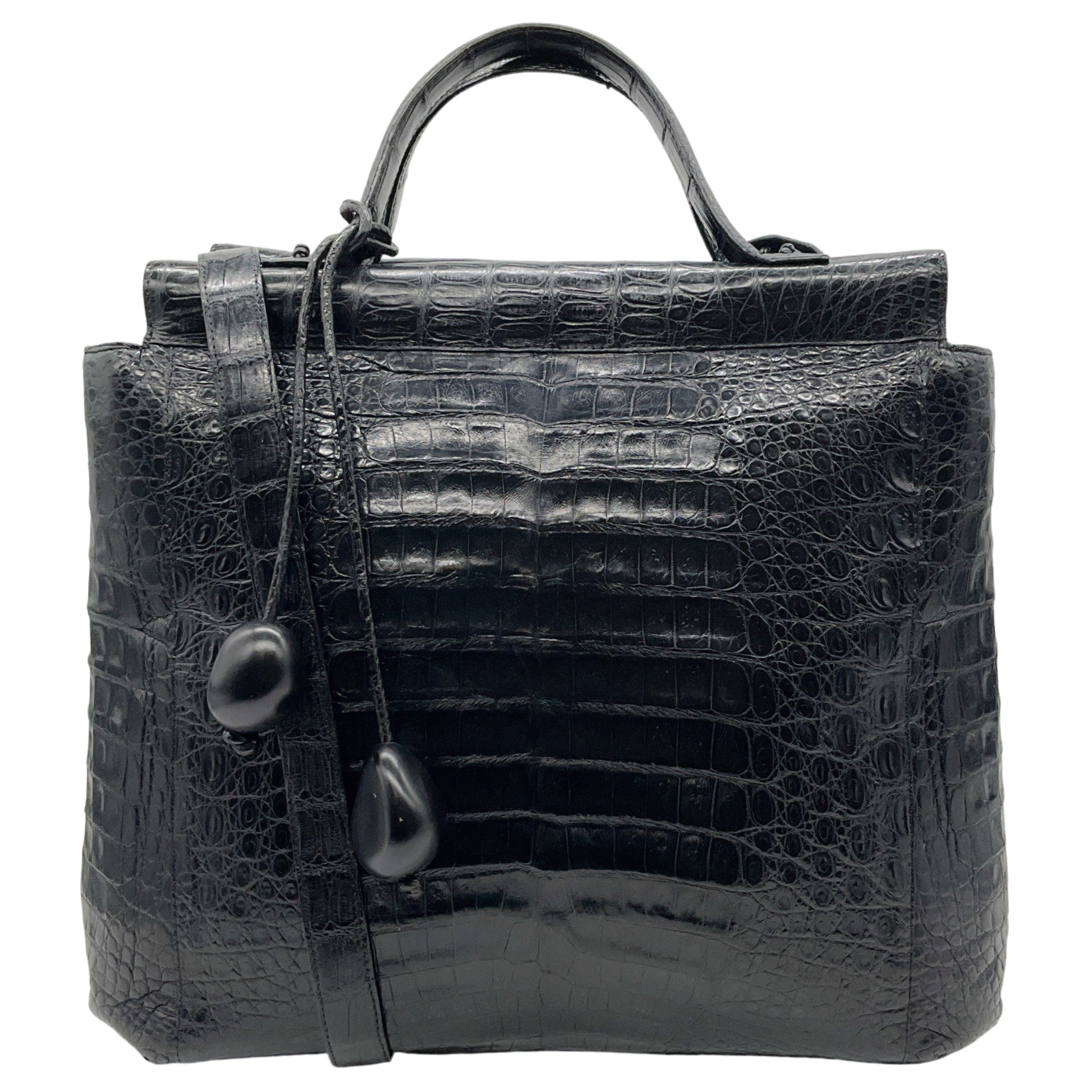 Nancy Gonzalez Black Crocodile Satchel

