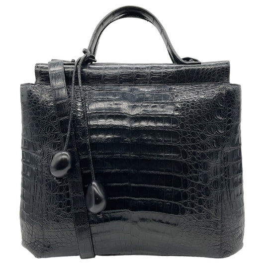 Nancy Gonzalez Black Crocodile Satchel
